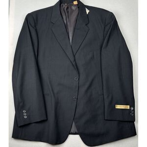 NWT‎ Donna Karan Signature Two Button Charcoal Grey Wool Blazer 50R MSRP $1200